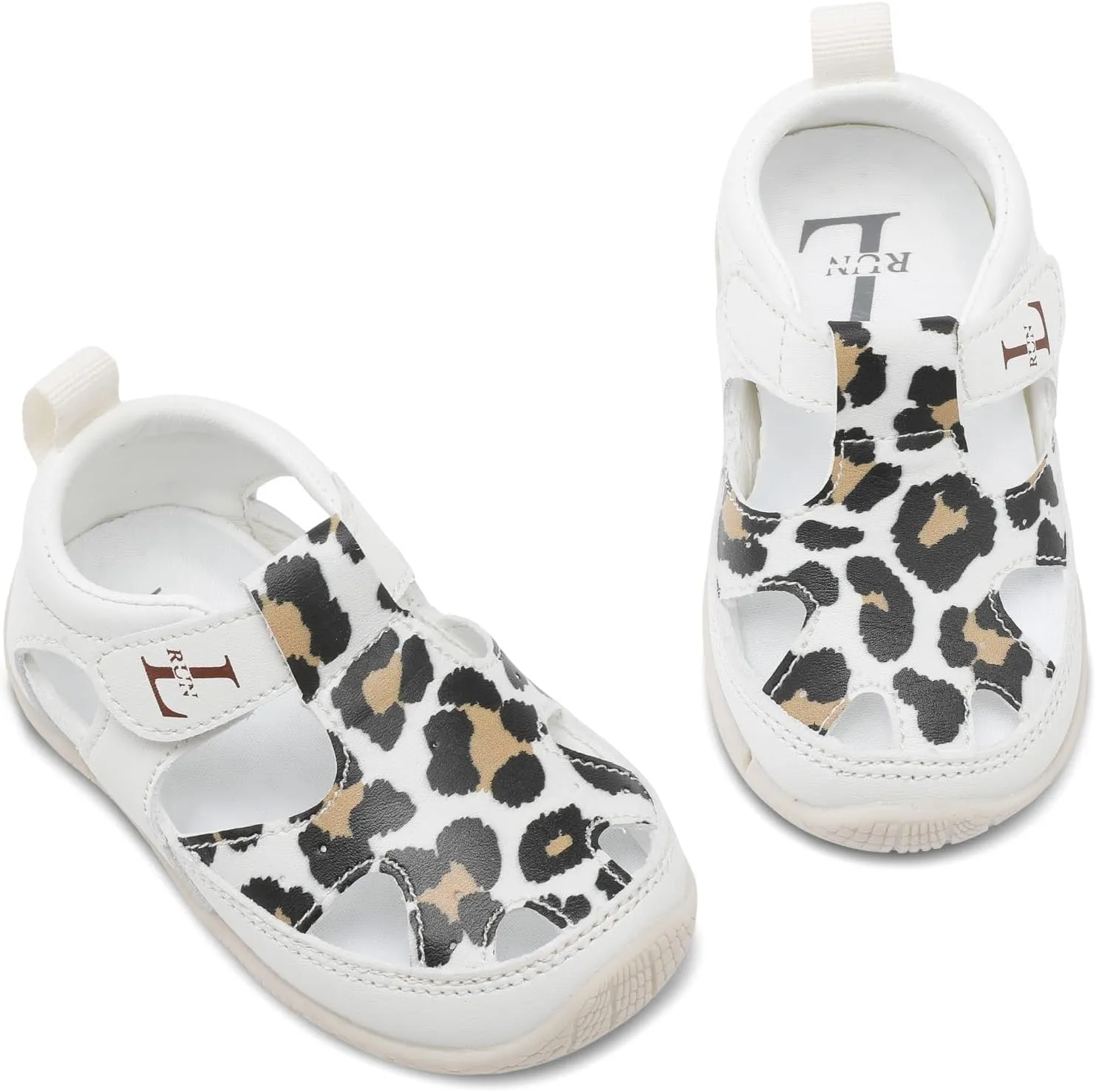 L-RUN Toddler Mary Jane Shoes Girls Casual Barefoot Sandals Breathable Princess Dress Flats Non-Slip Rubber Sole Infant First Walker Shoes for Outdoor Indoor