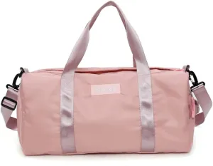 Lager Travel Duffel Bags Waterproof Gym Weekender Bags with Wet Pocket and Shoes Compartment Pink