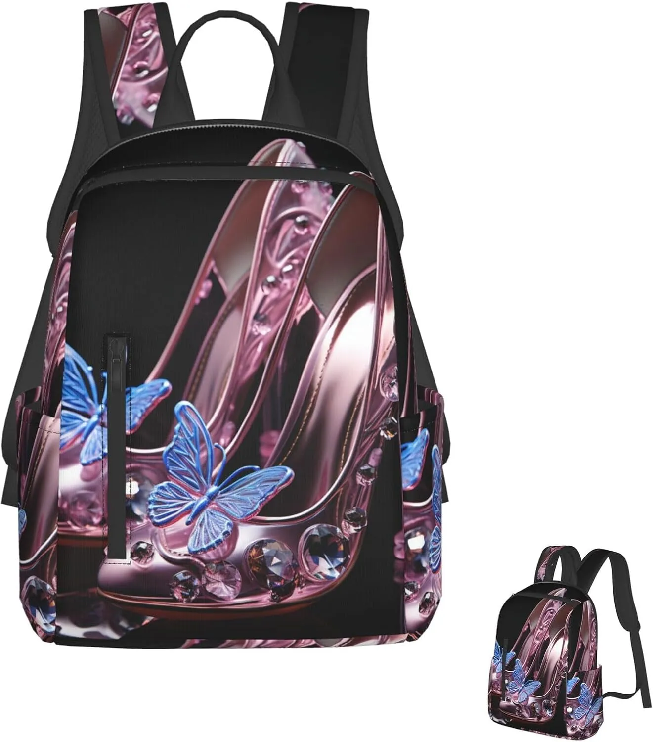 Laptop Backpack Lightweight Travel Backpack Floral Shoes Computer Bag Hiking Daypack for Men Women