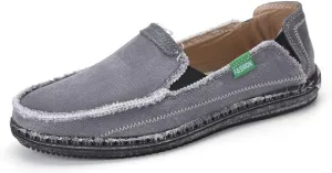 LEADER SHOW Men's Casual Slip On Flat Loafers Comfortable Walking Canvas Boat Driving Shoes