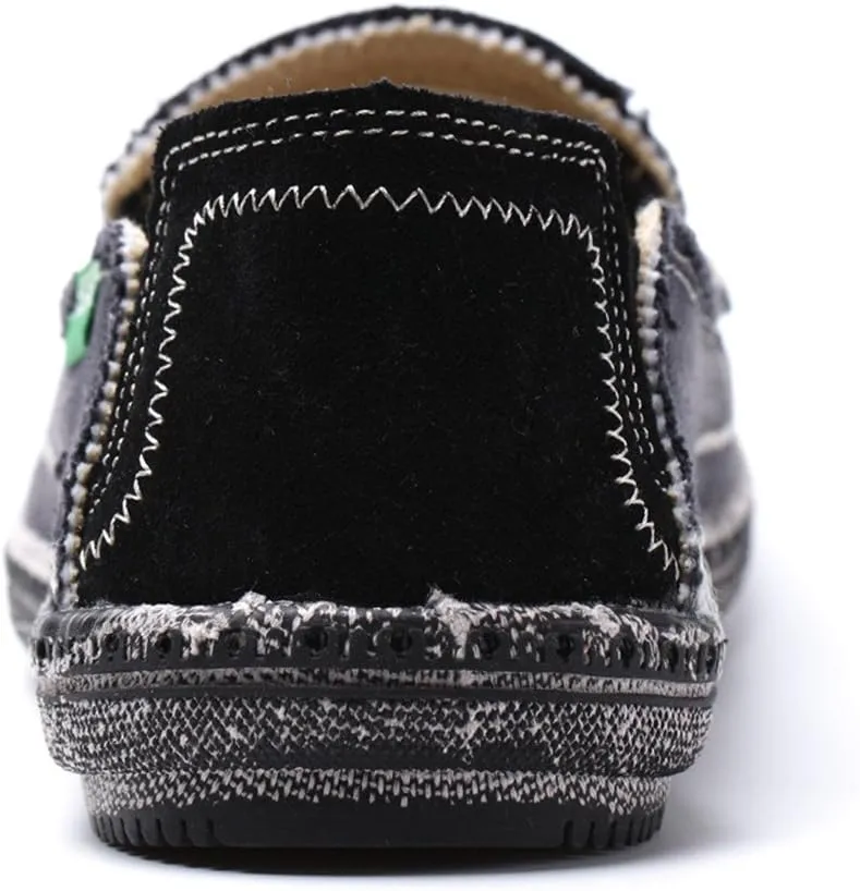 LEADER SHOW Men's Casual Slip On Flat Loafers Comfortable Walking Canvas Boat Driving Shoes