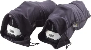 Lewis N. Clark Nylon Drawstring Travel Shoe Bags   Covers for Women & Men, Charcoal/Black, 1 Pack (2 Pairs)