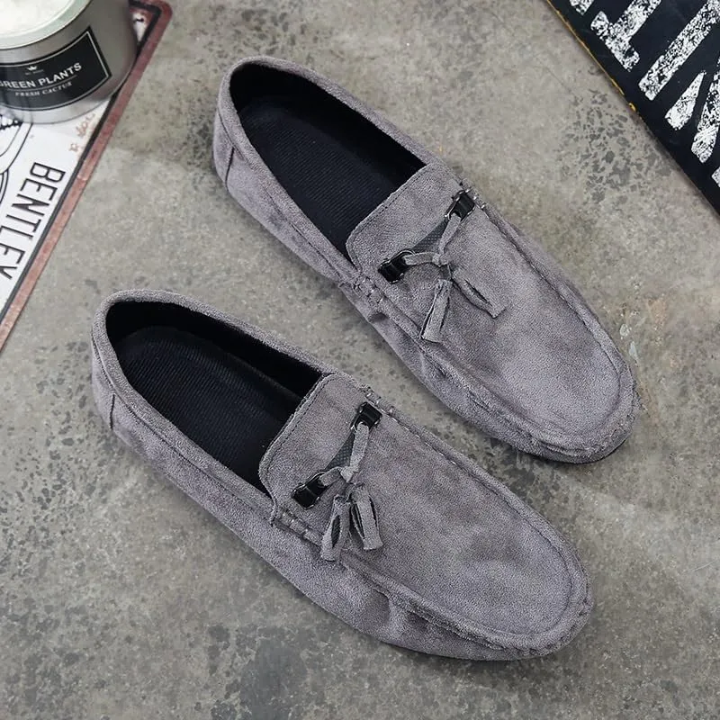 Loafers for Men Round Toe Suede Vamp with Tassel Loafer Shoes Resistant Comfortable Lightweight Prom Party Slip On
