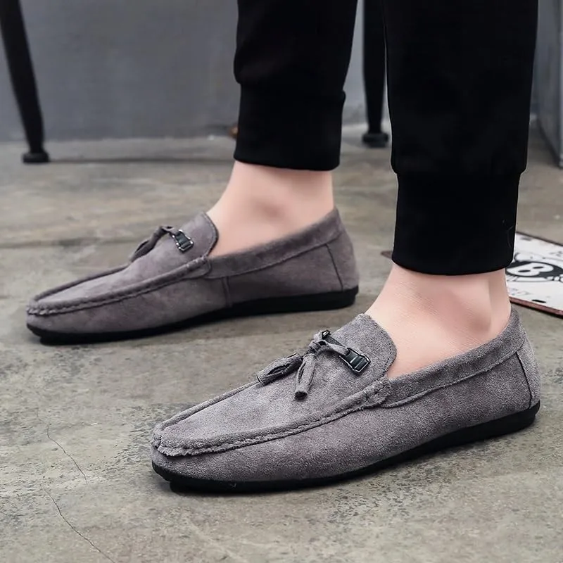 Loafers for Men Round Toe Suede Vamp with Tassel Loafer Shoes Resistant Comfortable Lightweight Prom Party Slip On