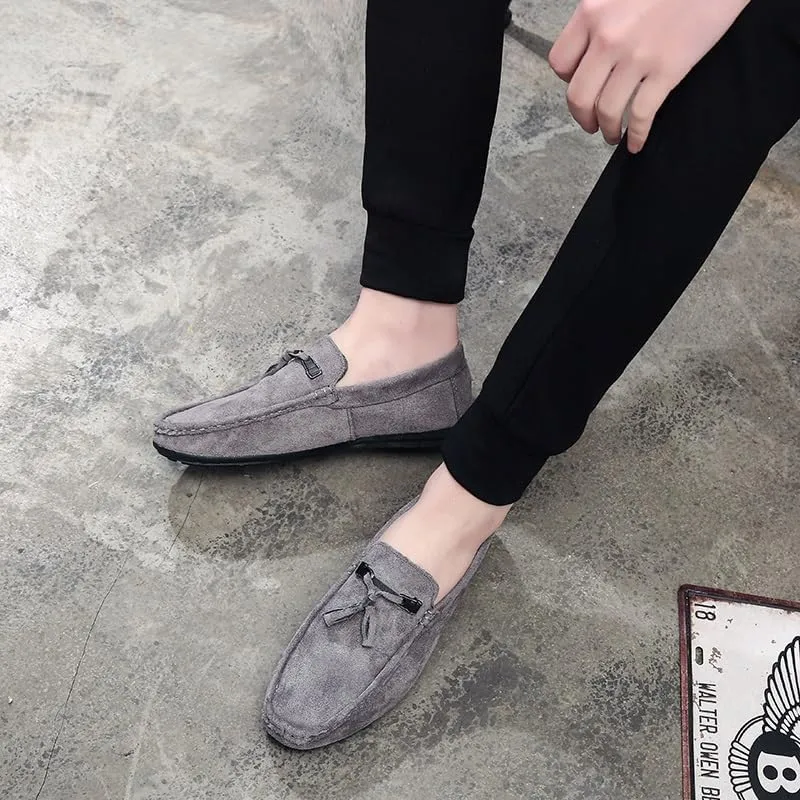 Loafers for Men Round Toe Suede Vamp with Tassel Loafer Shoes Resistant Comfortable Lightweight Prom Party Slip On