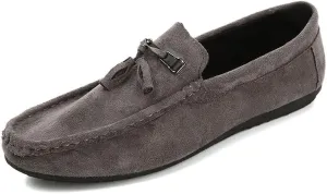 Loafers for Men Round Toe Suede Vamp with Tassel Loafer Shoes Resistant Comfortable Lightweight Prom Party Slip On