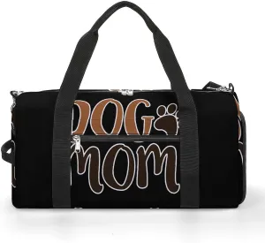 Love Dog Mom Sports Gym Bag With Shoes Compartment Lightweight Duffel Carryon Overnight Travel Pack
