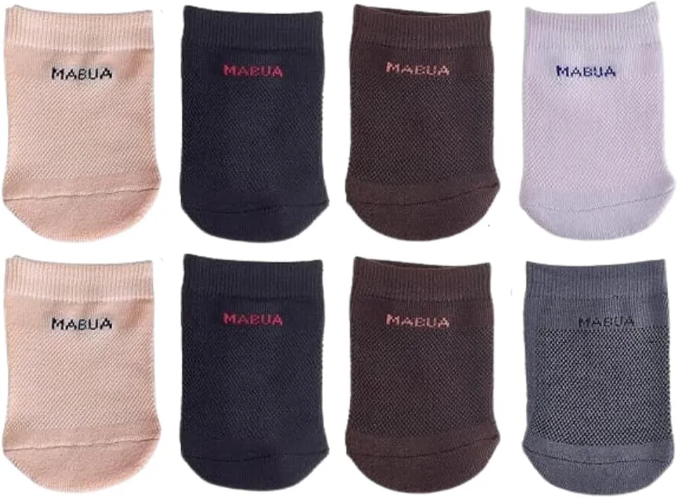 MABUA 8 Pairs Toe Socks Women No show Invisible Inside Shoes Non Skid Half Socks