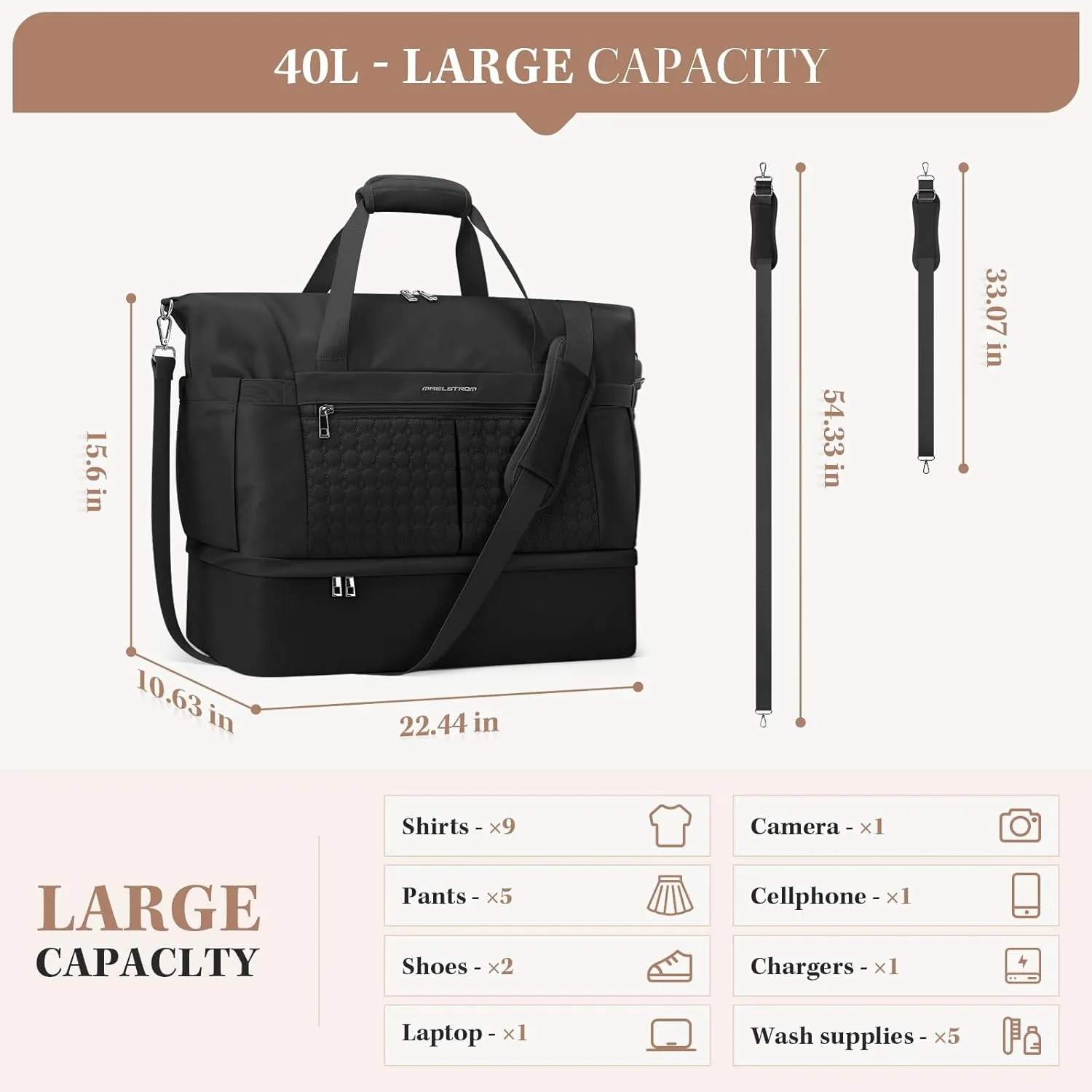 Maelstrom Gym Bag with Shoes Compartment