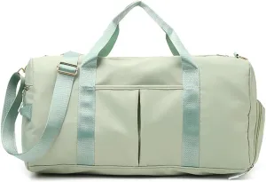 Magik Sports Gym Travel Duffel Bag Wet Pocket Shoes Compartment Swim Yoga Training (Fruit Green)