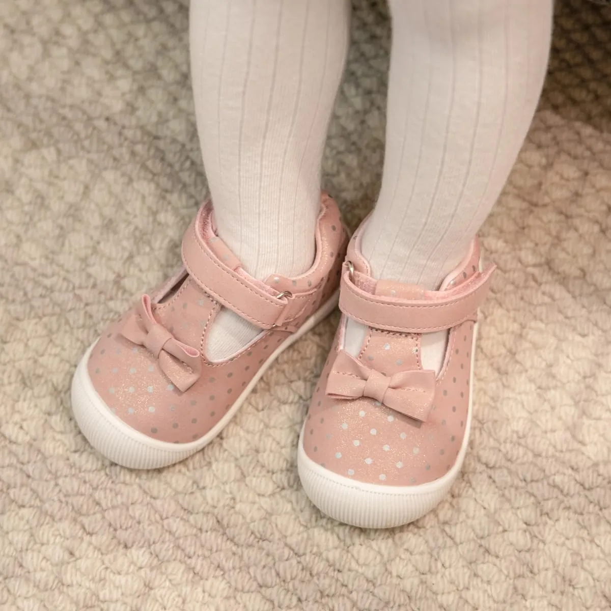 Meckior Baby Toddler Girls Walking Shoes T-Strap Dress Summer Shoes for Girls Mary Jane Non-Slip Anti-Collision Toe Lightweight First Walker Shoes Wedding Dress Shoes