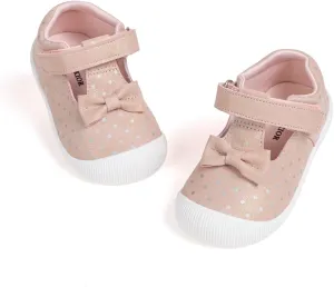 Meckior Baby Toddler Girls Walking Shoes T-Strap Dress Summer Shoes for Girls Mary Jane Non-Slip Anti-Collision Toe Lightweight First Walker Shoes Wedding Dress Shoes