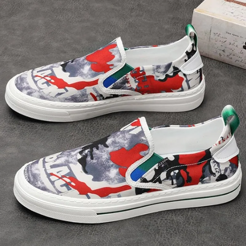 Men's Slip-On Canvas Sneakers with Breathable Lining - Ideal for Summer, Spring, or Indoor Activities