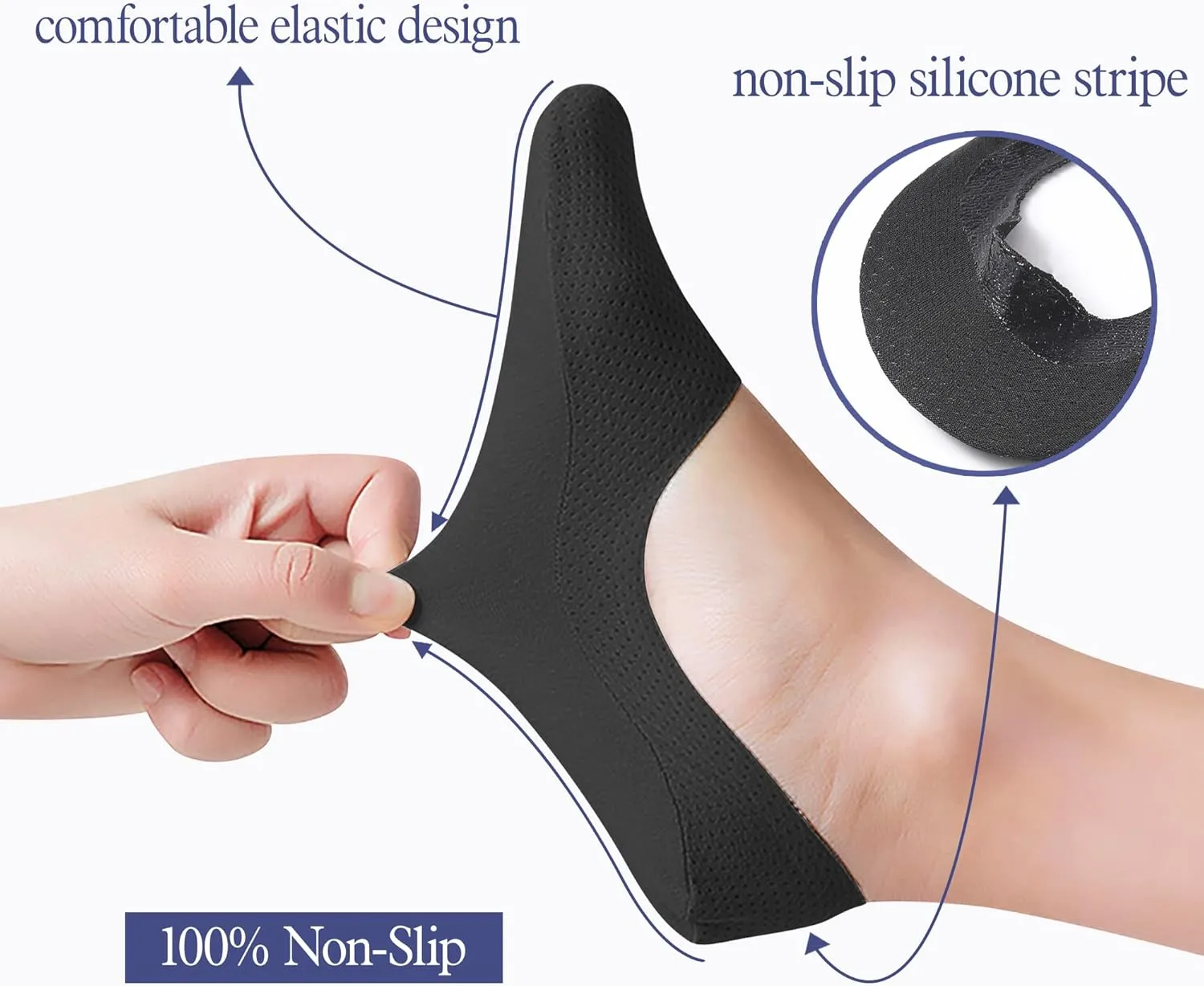 No Show Socks Womens 6 Pairs Hidden Invisible Low Cut Socks Non Slip Socks Womens Breathable Cool Thin Womens Socks