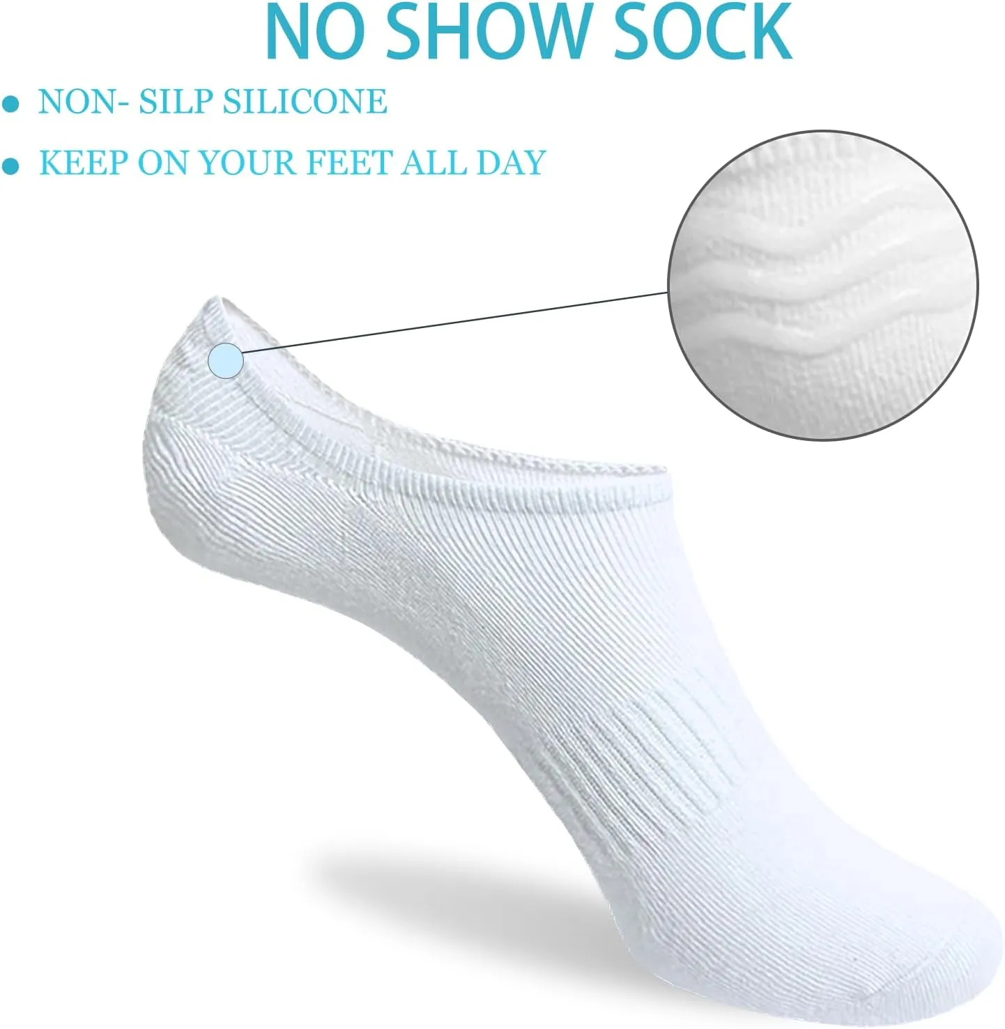 No Show Socks Womens and Men Low Cut Ankle Invisible Cotton Thin Footies for Sneakers Non Slip Socks 6 Pairs