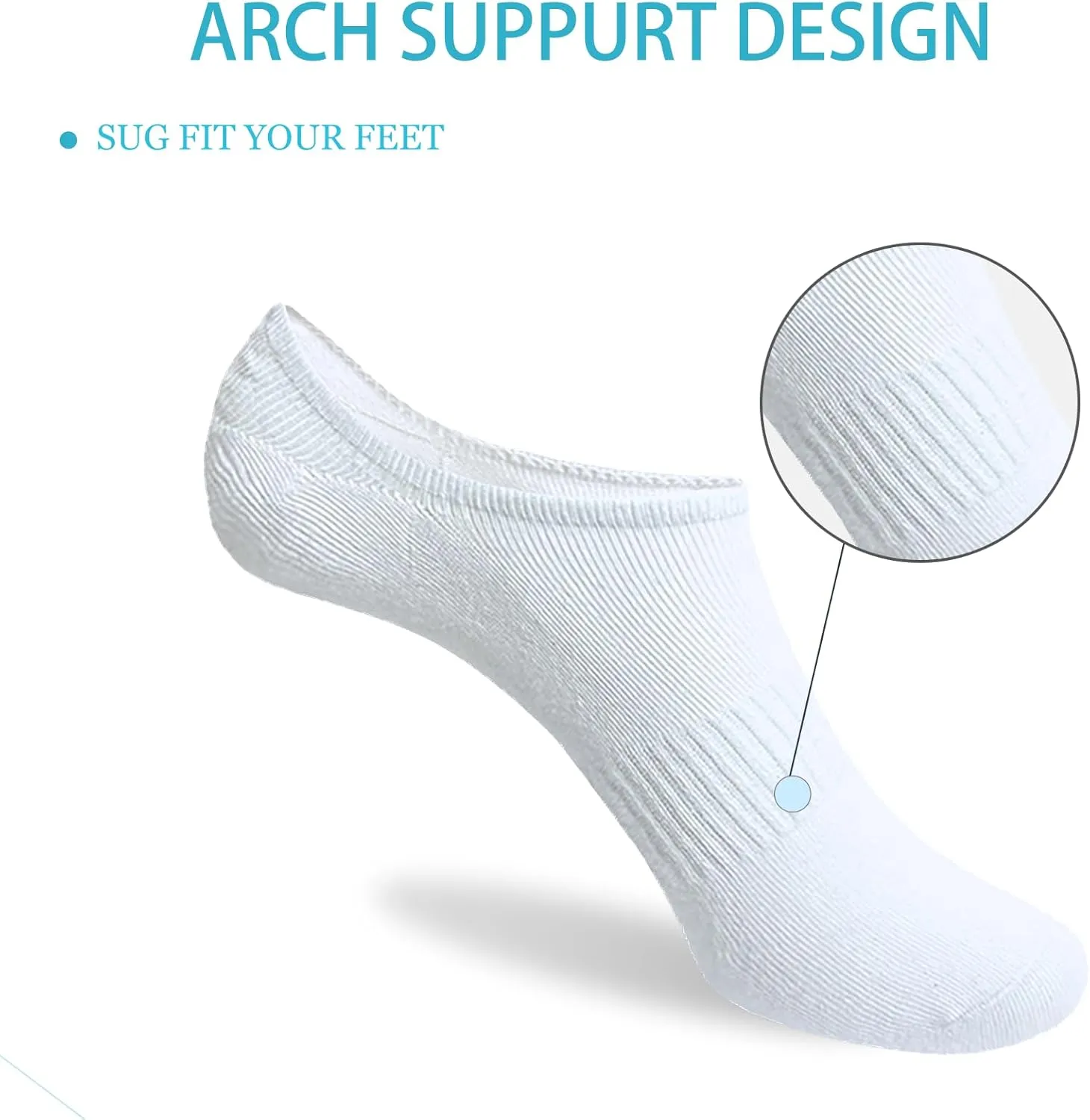 No Show Socks Womens and Men Low Cut Ankle Invisible Cotton Thin Footies for Sneakers Non Slip Socks 6 Pairs