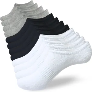 No Show Socks Womens and Men Low Cut Ankle Invisible Cotton Thin Footies for Sneakers Non Slip Socks 6 Pairs