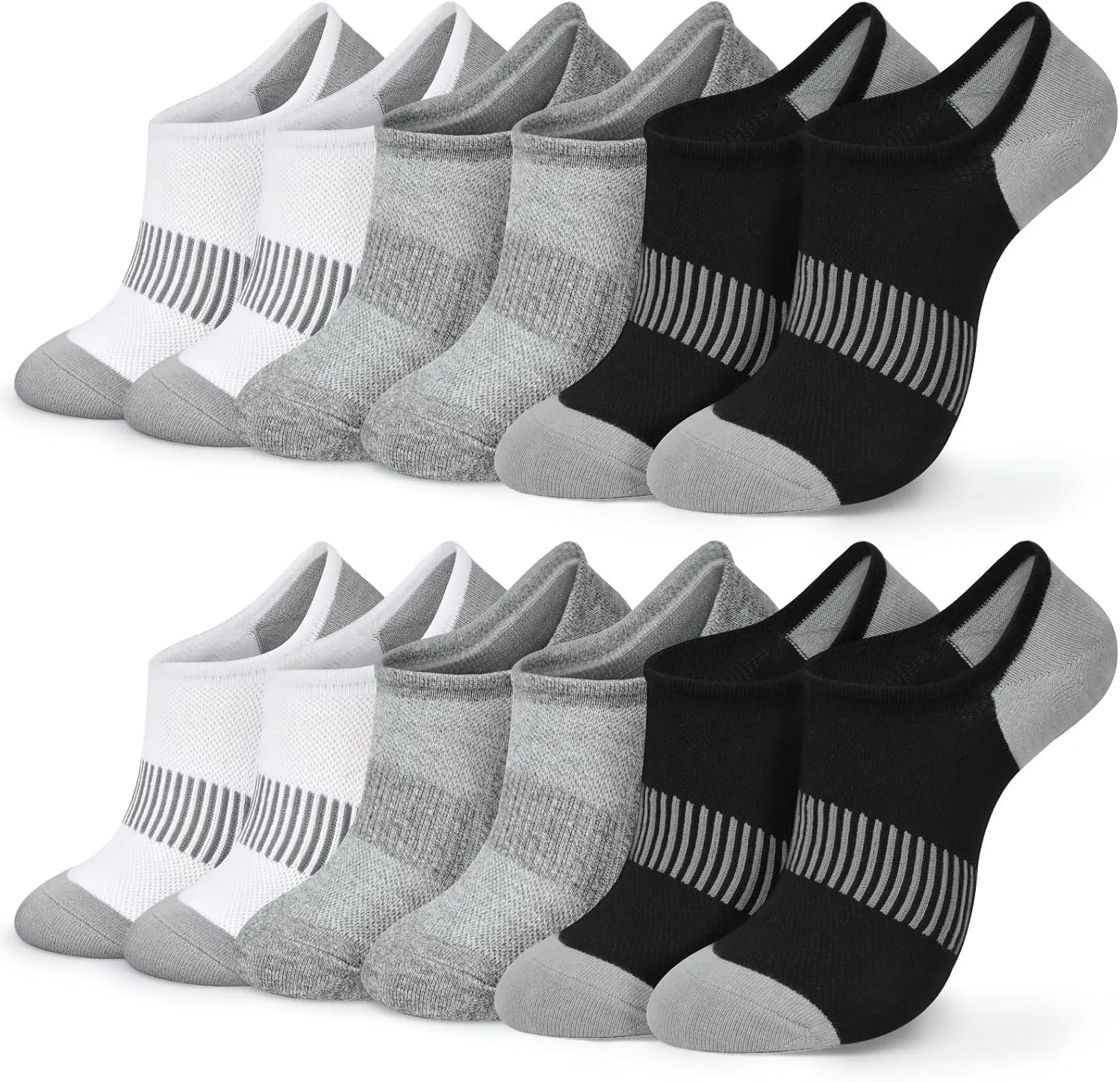 No Show Socks Womens Cotton Low Cut Non Slip Ankle Socks Invisible Casual Short Socks Size 6-11