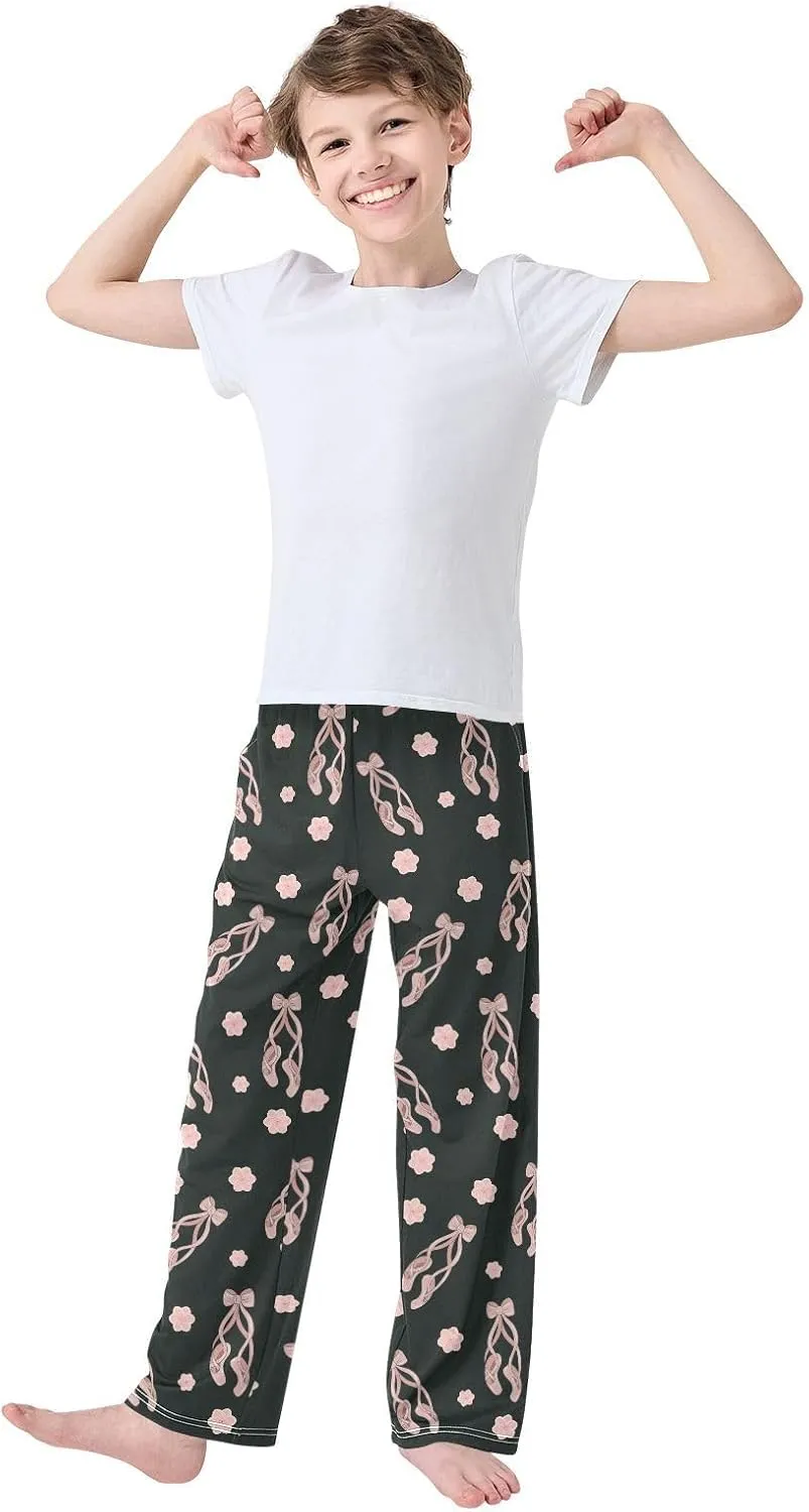 Pajama Bottoms, Pajamas Long Pant Ballet Shoes Lounge Wear Casual Pink Flowers Sleep Pants Soft Pjs Sleepwear