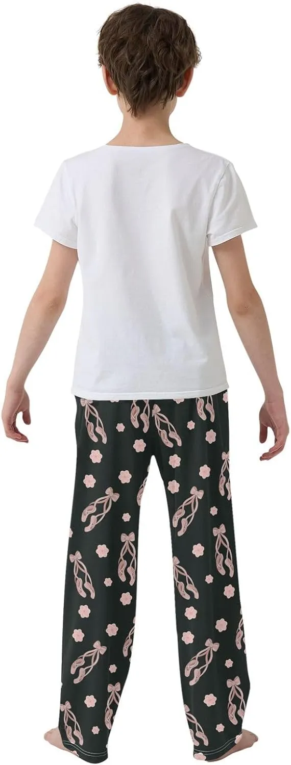 Pajama Bottoms, Pajamas Long Pant Ballet Shoes Lounge Wear Casual Pink Flowers Sleep Pants Soft Pjs Sleepwear