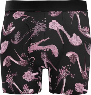 Pink Women Shoes High Heels Men's Novelty Boxer Briefs Breathable Underwear Stretchy Underpants Shorts XXL