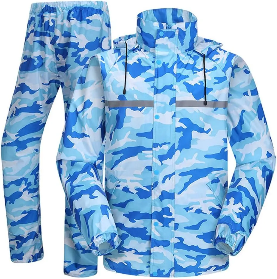 Rainproof Camouflage Raincoat for Men Women Waterproof Rainsuit Poncho Coat Pant Suit Rain Boots Shoes