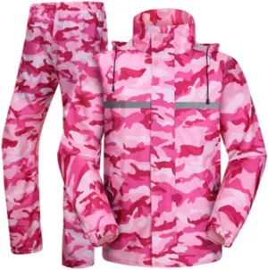 Rainproof Camouflage Raincoat for Men Women Waterproof Rainsuit Poncho Coat Pant Suit Rain Boots Shoes