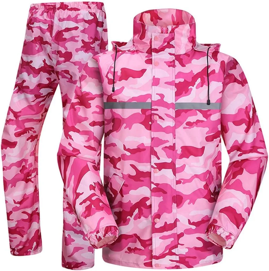 Rainproof Camouflage Raincoat for Men Women Waterproof Rainsuit Poncho Coat Pant Suit Rain Boots Shoes