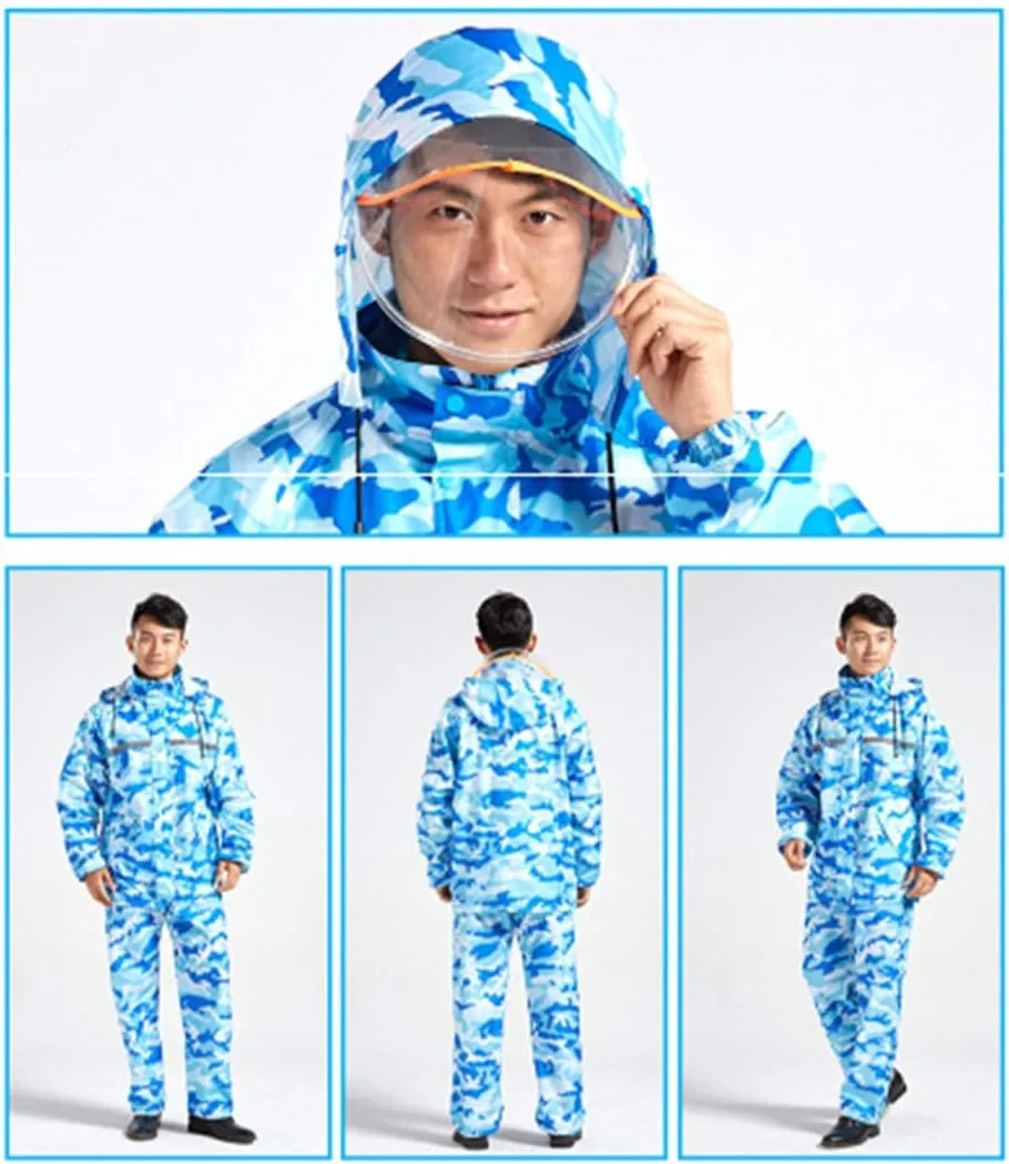 Rainproof Camouflage Raincoat for Men Women Waterproof Rainsuit Poncho Coat Pant Suit Rain Boots Shoes