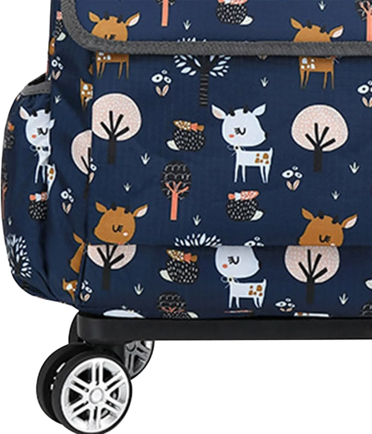 Rolling Duffel Bag Garment Bag with Wheels Shoes Large Capacity Travel Duffel Bag, Deer