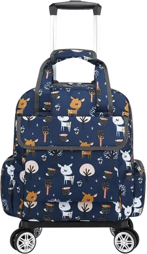 Rolling Duffel Bag Garment Bag with Wheels Shoes Large Capacity Travel Duffel Bag, Deer