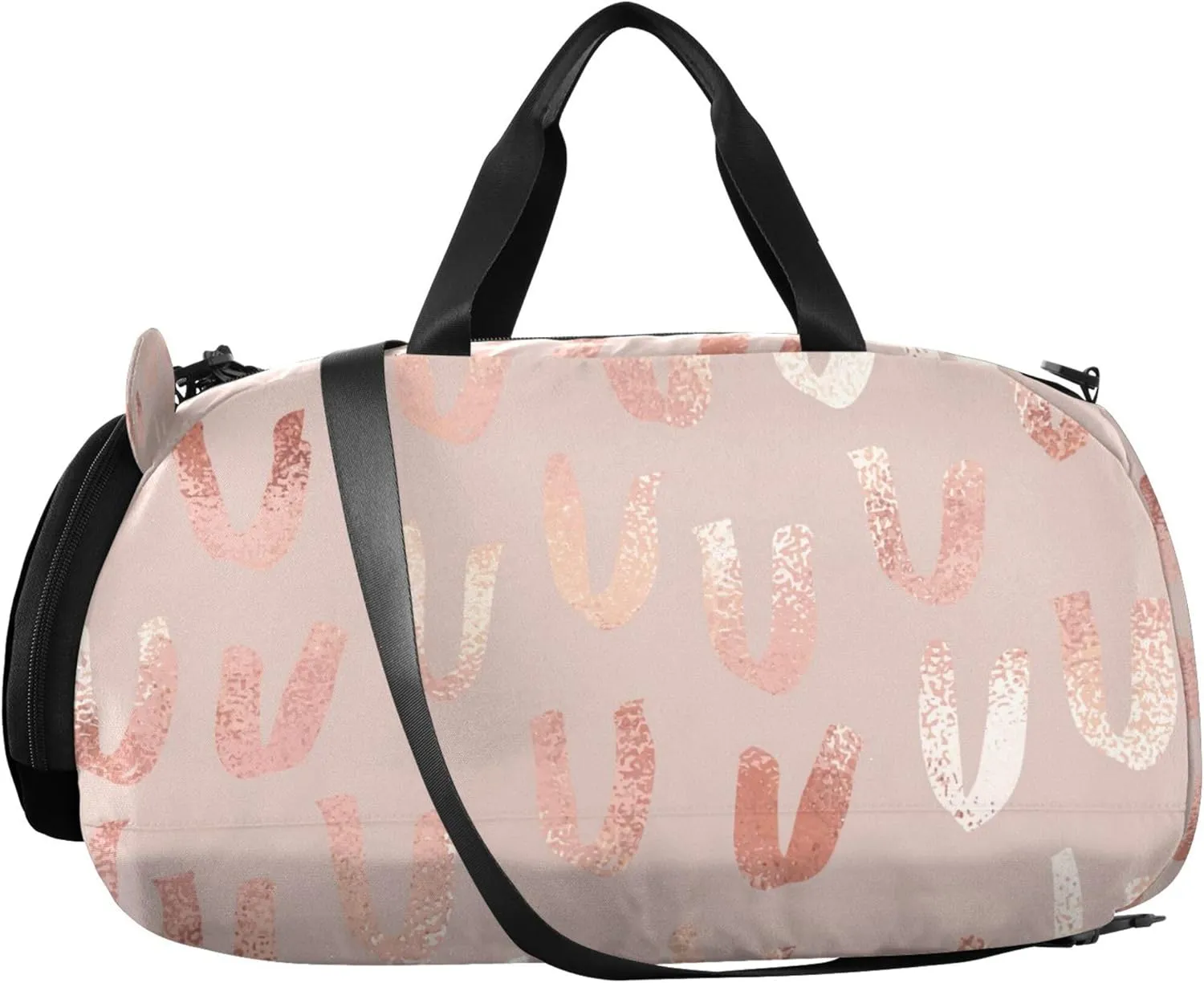 Rose Gold Duffel Gym Bags with Shoes Compartment Large Capacity Overnight Bag for Boys and Girls