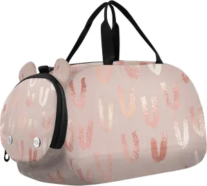 Rose Gold Duffel Gym Bags with Shoes Compartment Large Capacity Overnight Bag for Boys and Girls