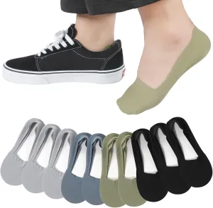 SATINIOR 10 Pairs No Show Socks Women Men Low Cut Ice Silk Nonslip Invisible Thin Liner Socks (Black, Light Gray, Green, Stone Blue), One Size