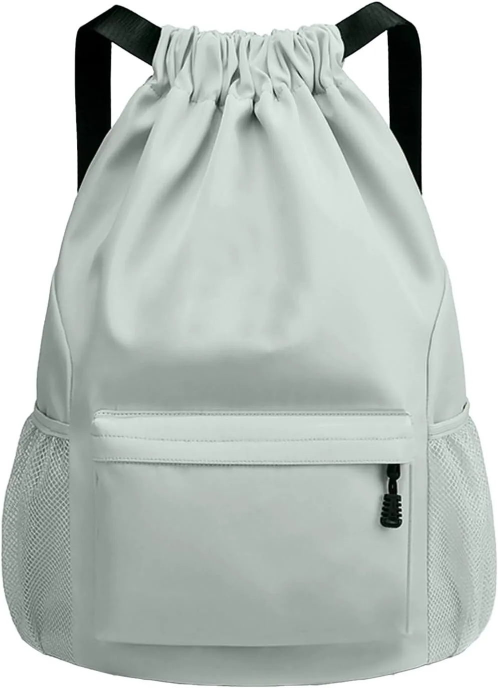 Sports Drawstring Backpack String Swimming Gym Bag Backpack with Shoes Compartment and Pocket for Men Women light green