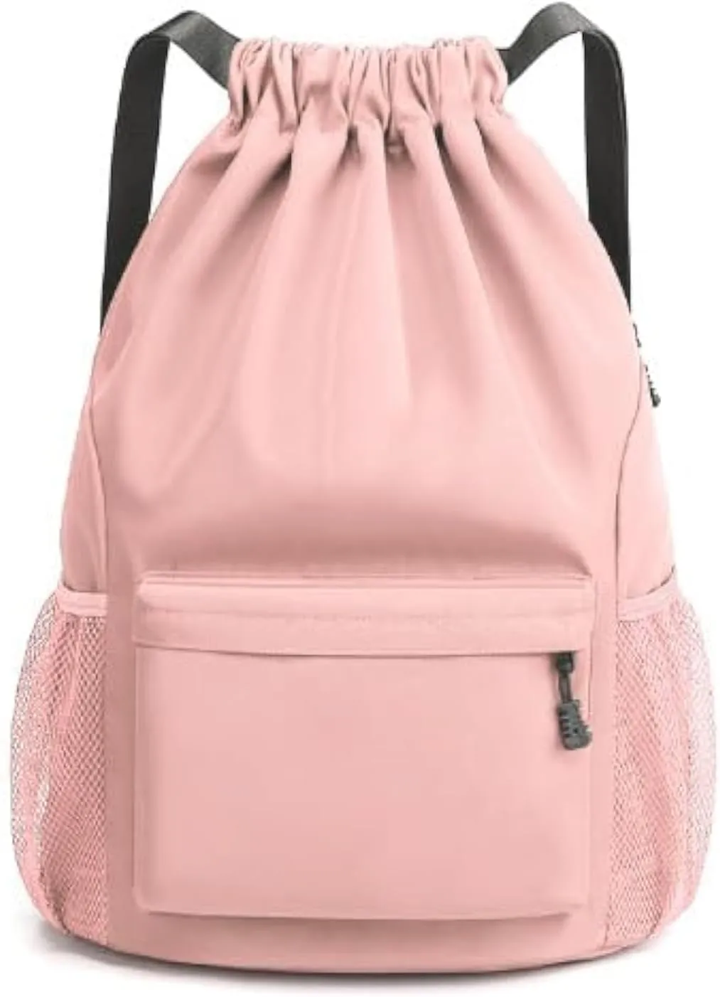 Sports Drawstring Backpack String Swimming Gym Bag Backpack with Shoes Compartment and Pocket for Men Womenpink
