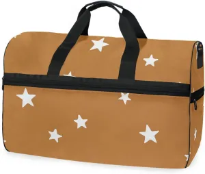 susiyo Stars Sports Gym Bag, Travel Duffel Bag with Shoes Compartment Overnight Weekender Workout Bag for Men Women