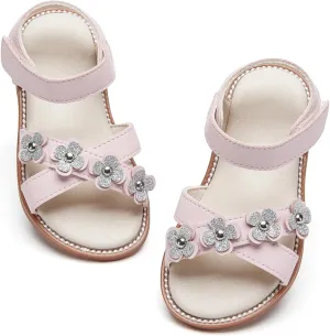 Toddler Flower Girl Sandals - Girl Summer Dress Shoes Toddler Little Kid Wedding Party