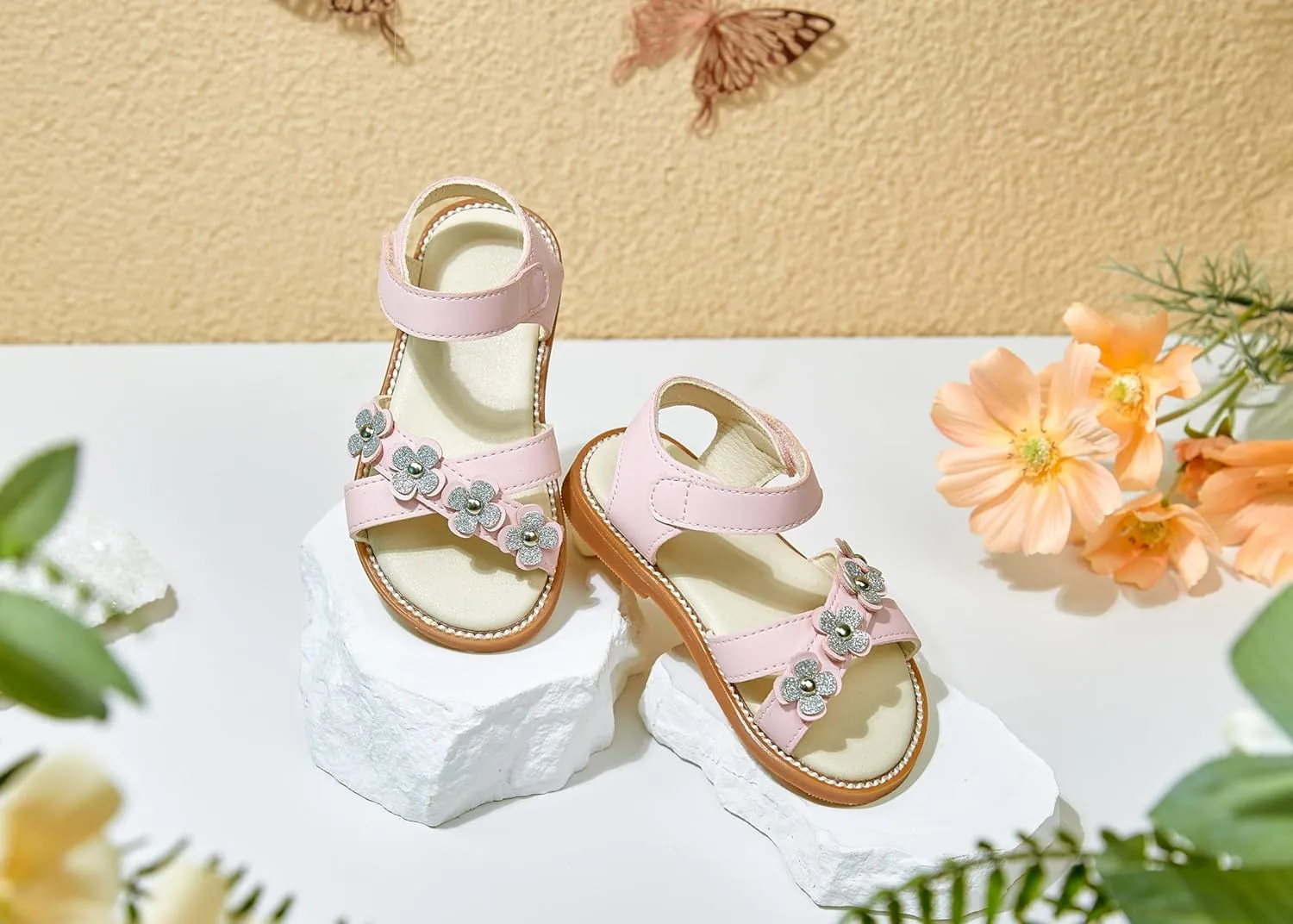 Toddler Flower Girl Sandals - Girl Summer Dress Shoes Toddler Little Kid Wedding Party