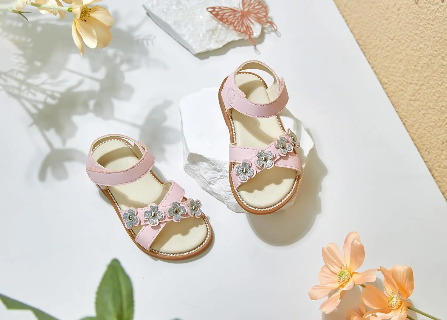 Toddler Flower Girl Sandals - Girl Summer Dress Shoes Toddler Little Kid Wedding Party