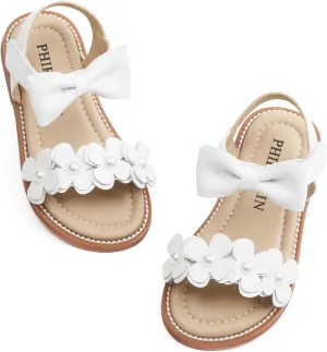 Toddler Girl Sandals - Flower Girl Summer Dress Shoes Open Toe Little Kid Wedding Party