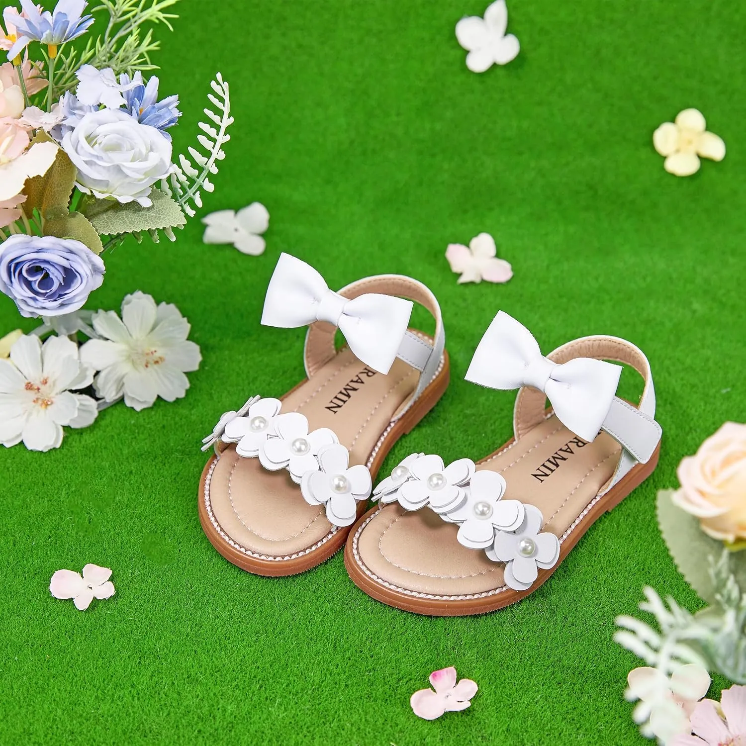 Toddler Girl Sandals - Flower Girl Summer Dress Shoes Open Toe Little Kid Wedding Party