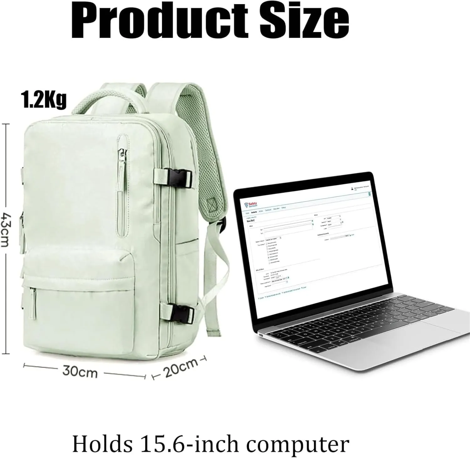 Tourism Backpack, Travel Backpack for Women Airline Approved, Hiking Bag, Anti Theft Business Backpack with Shoes Compartment (Khaki)