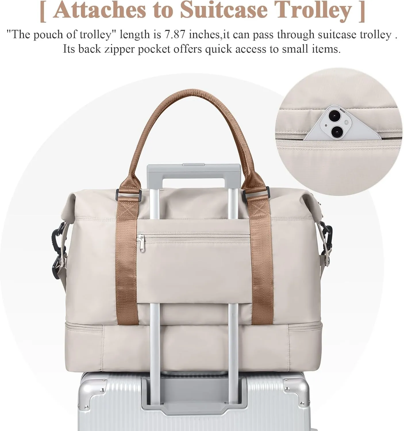 Travel Duffel Bag with Shoes Compartment, Overnight Weekender Bags for Women, Carry on Personal Item Travel Set