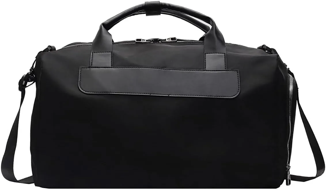 Travel Duffel Bags with Shoes Compartment Dry and wet separation Overnight Bag Carry-On sport bag (Balck)