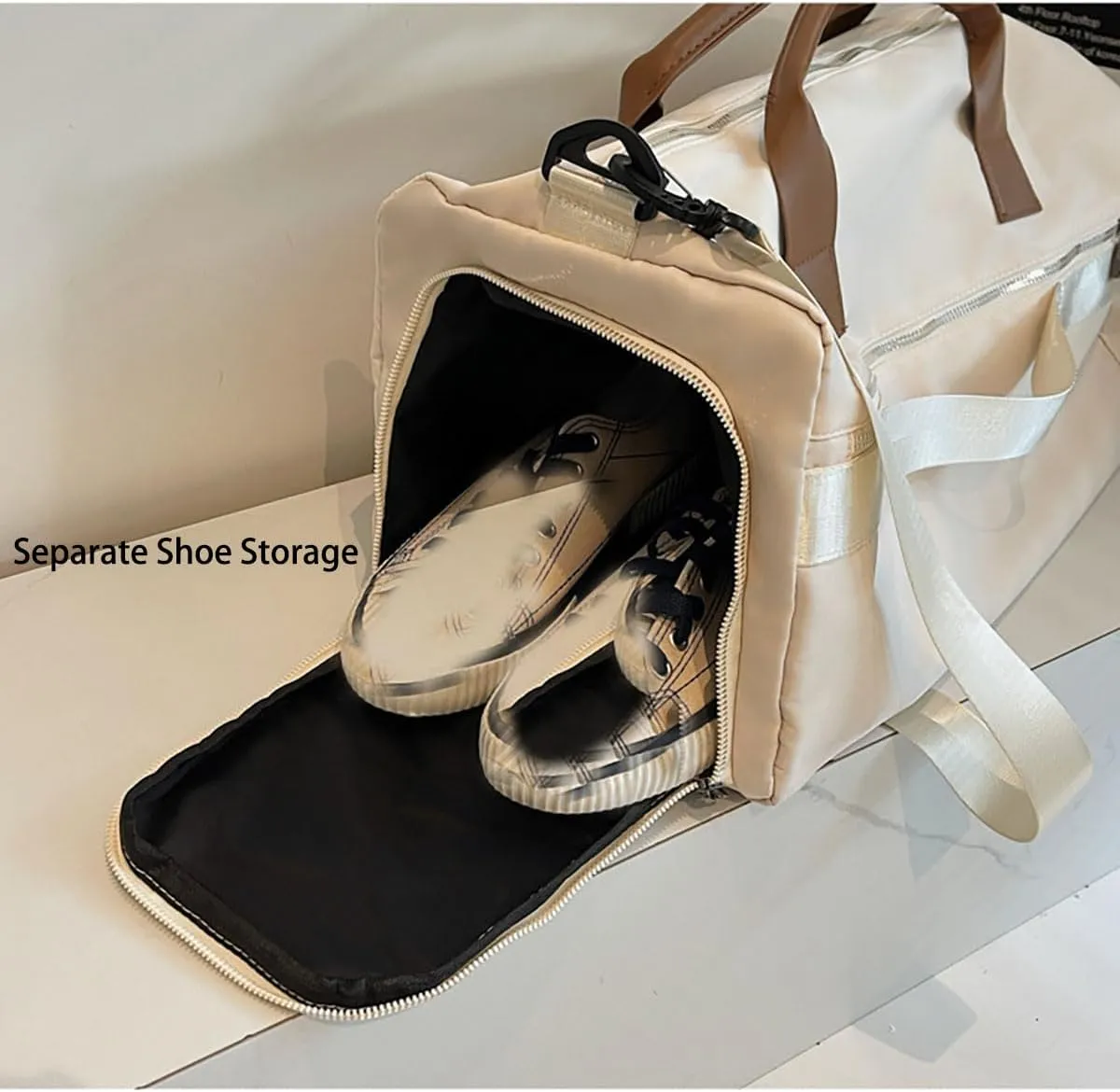 Travel Duffel Bags with Shoes Compartment Dry and wet separation Overnight Bag Carry-On sport bag (Balck)