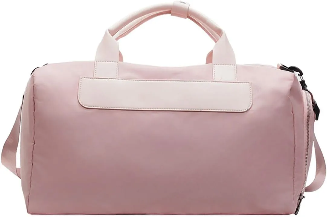 Travel Duffel Bags with Shoes Compartment Dry and wet separation Overnight Bag Carry-On sport bag (Pink)