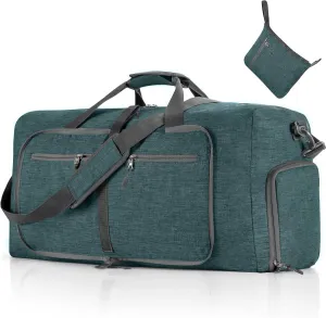 Travel Duffle Bag for Men, Foldable Travel Duffel Bag with Shoes Compartment, F Green, 115L