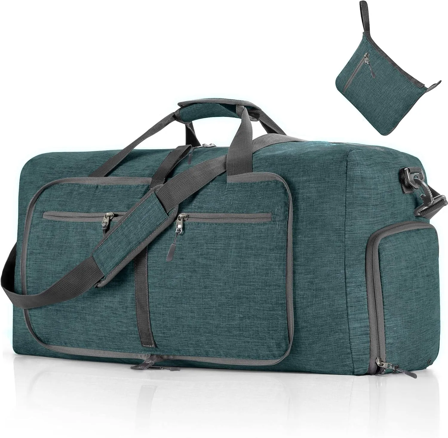 Travel Duffle Bag for Men, Foldable Travel Duffel Bag with Shoes Compartment, F Green, 115L