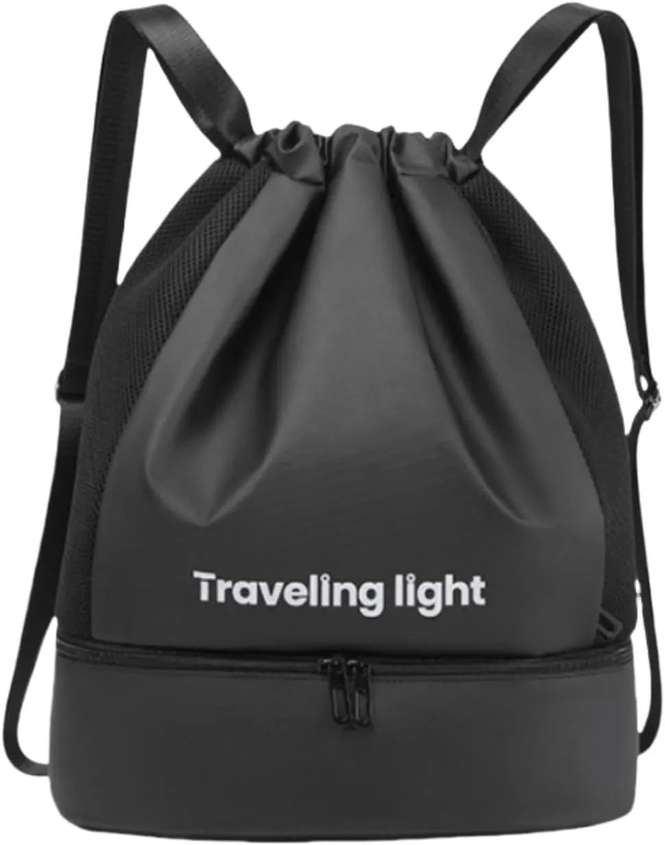Travel Hiking Daypack, Portable Water-Resistant Clothes Shoes Compartment Gym Bag Swim Bag Sports Pack (Black)